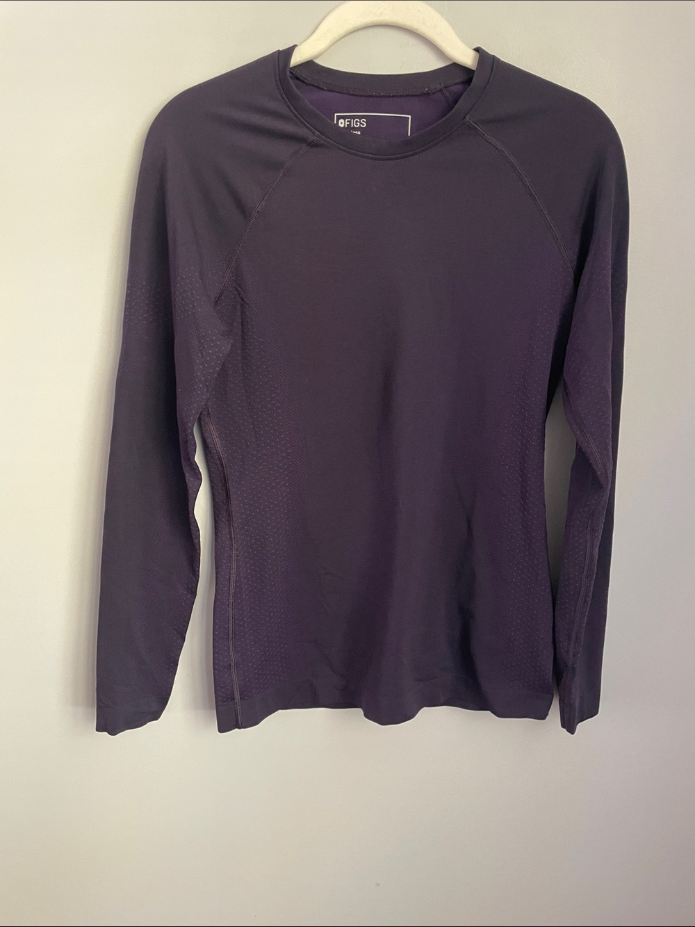 FIGS Long Sleeve Crew Neck Underscrub Purple Top Size Small